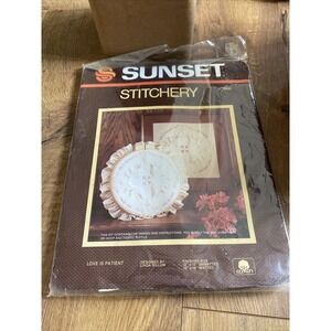 Sunset Stitchery Love is Patient 2880 Needlepoint Needlecraft Kit Rip In Plastic